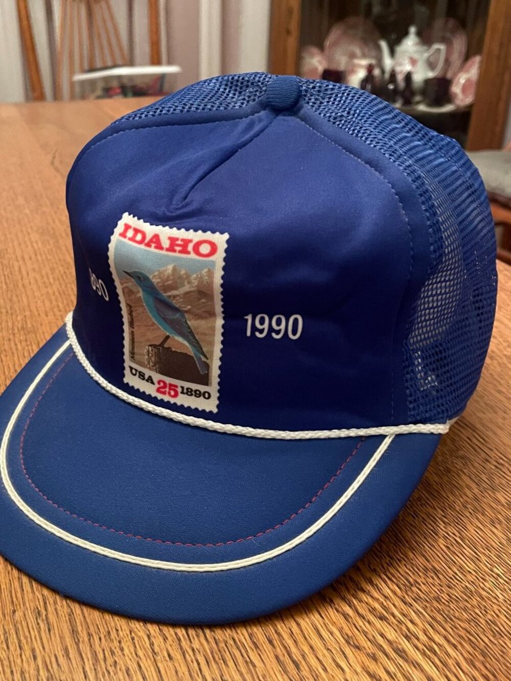 Vintage US Postal Service Idaho Centennial Bluebird Snapback Trucker Hat Cap